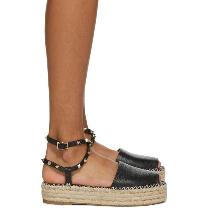 Valentino Black Rockstud Espadrilles