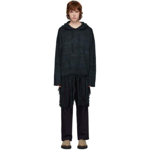 Valentino Black Silk Fringe Hoodie