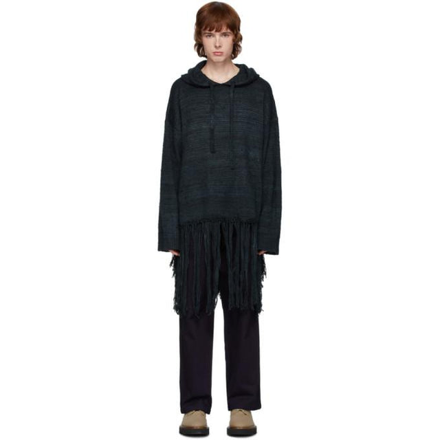 Valentino Black Silk Fringe Hoodie