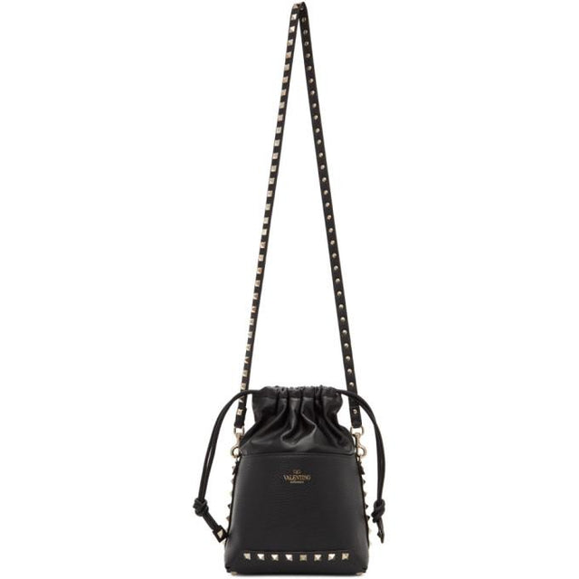 Valentino Black Valentino Garavani Mini Rockstud Bucket Bag
