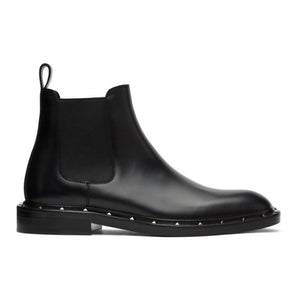 Valentino Black Valentino Garavani Rockstud Beatle Chelsea Boots
