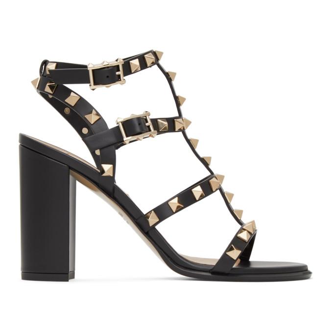 Valentino Black Valentino Garavani Rockstud Caged Sandals