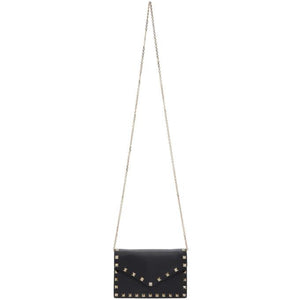 Valentino Black Valentino Garavani Small Rockstud Flap Bag