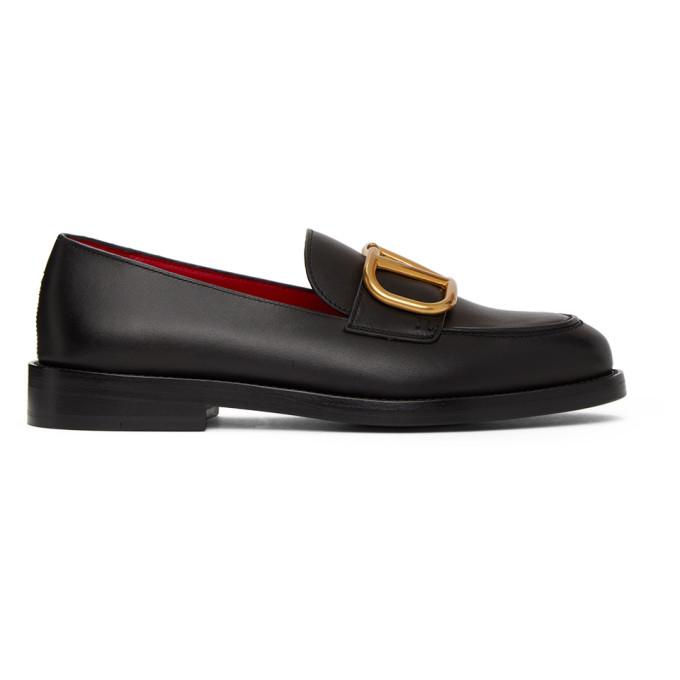 Valentino Black Valentino Garavani VLogo Loafers