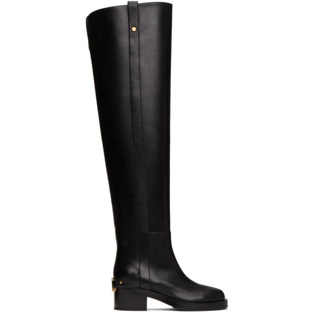 Valentino Black Valentino Garavani VLogo Tall Boots
