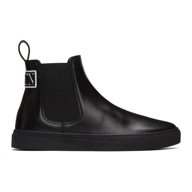 Valentino Black Valentino Garavani VLTN Beatle Chelsea Boots
