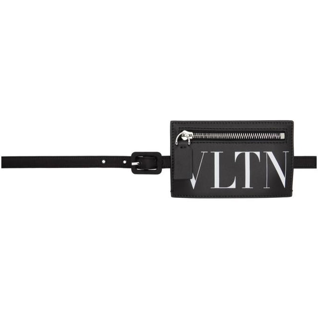 Valentino Black Valentino Garavani VLTN Buckle Belt