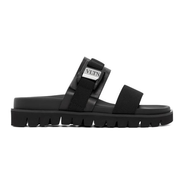 Valentino Black Valentino Garavani VLTN Slides