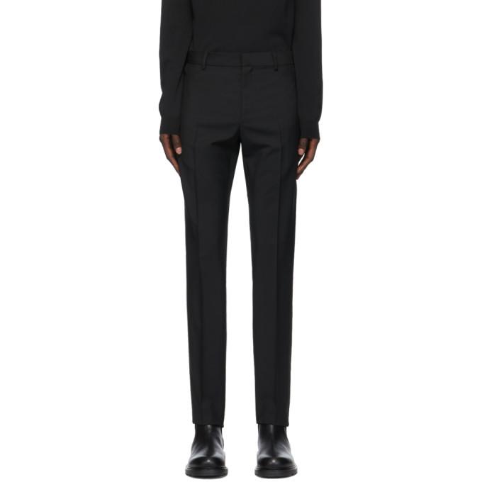 Valentino Black Wool and Mohair Zip Trousers