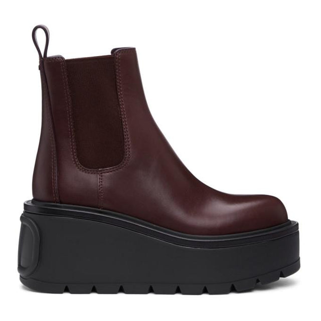 Valentino Burgundy Valentino Garavani Uniqueform Chelsea Boots