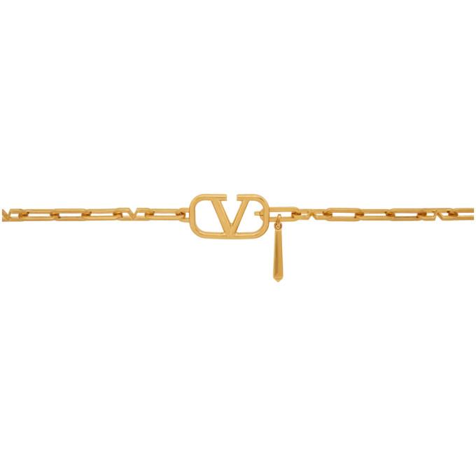 Valentino Gold Valentino Garavani VLogo Chain Belt