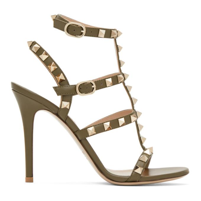 Valentino Green Valentino Garavani Rockstud Ankle Strap Sandals
