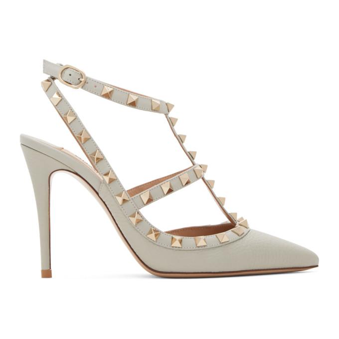 Valentino Grey Valentino Garavani Cage 100 Heels