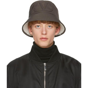 Valentino Khaki Valentino Garavani VLogo Bucket Hat