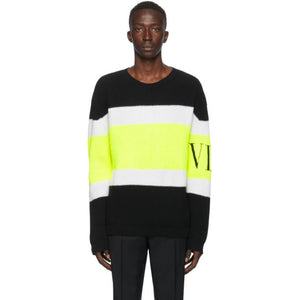 Valentino Multicolor Wool Rib VLTN Sweater