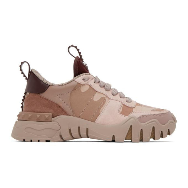Valentino Pink Valentino Garavani Camouflage Rockrunner Sneakers