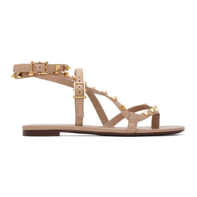 Valentino Pink Valentino Garavani Rockstud Flair Thong Sandals