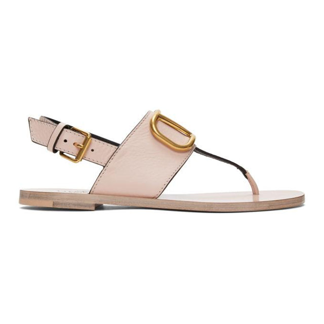 Valentino Pink Valentino Garavani VLogo Thong Sandals