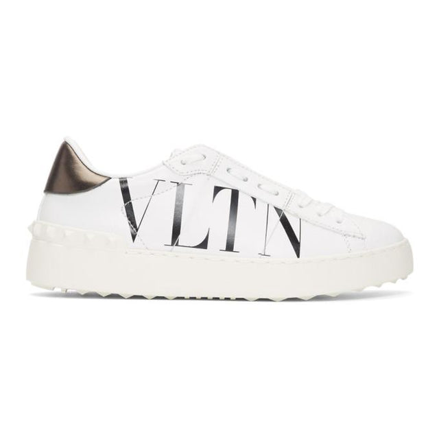 Valentino White and Black Valentino Garavani VLTN Open Sneakers