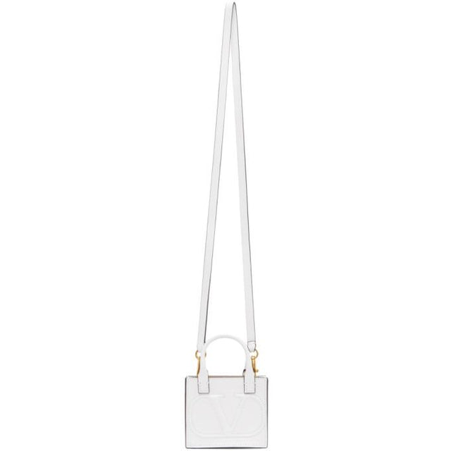 Valentino White Valentino Garavani Mini VLogo Tote Bag