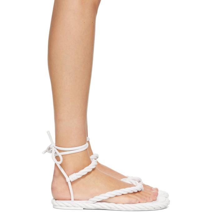 Valentino White Valentino Garavani The Rope Flat Sandals