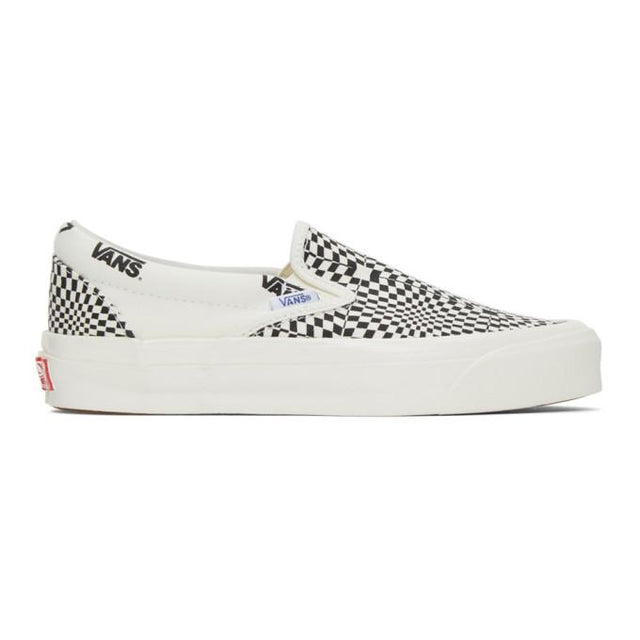 Vans Black and White Check OG Classic Slip-On LX Sneakers