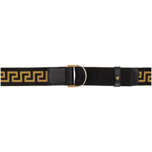 Versace Black and Gold Greca Belt