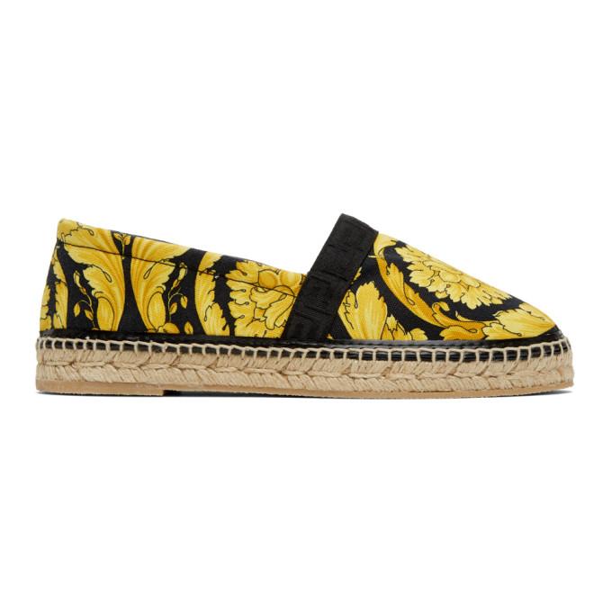 Versace Black Barocco Espadrilles