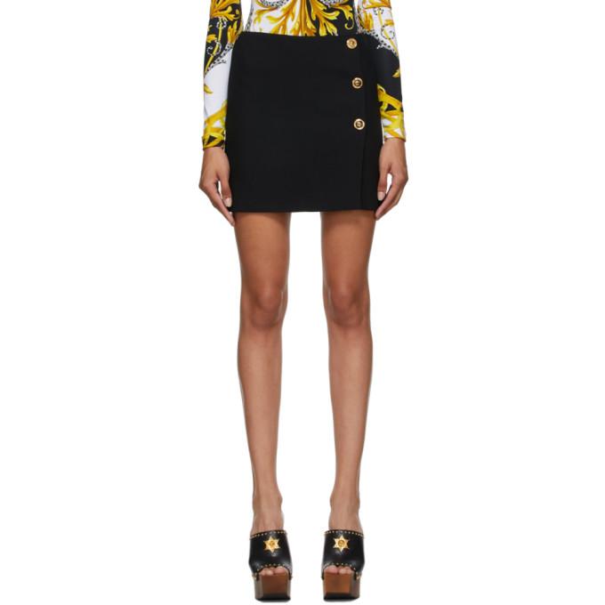 Versace Black Button Skirt
