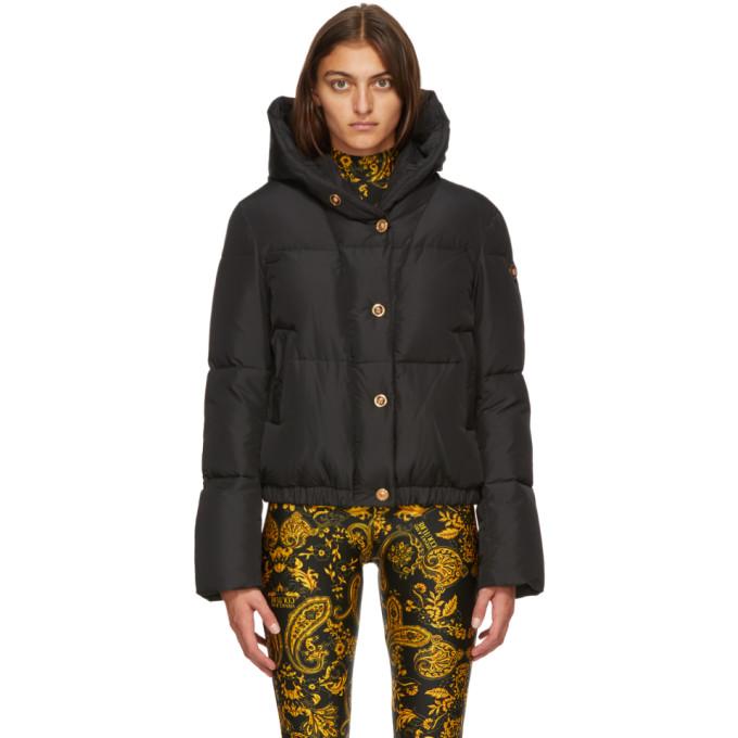 Versace Black Down Hooded Puffer Jacket