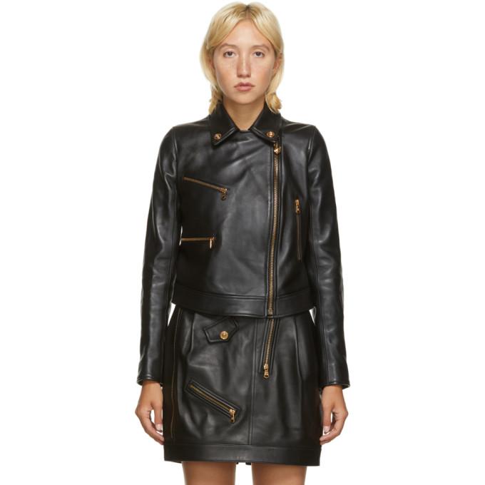 Versace Black Leather Medusa Jacket