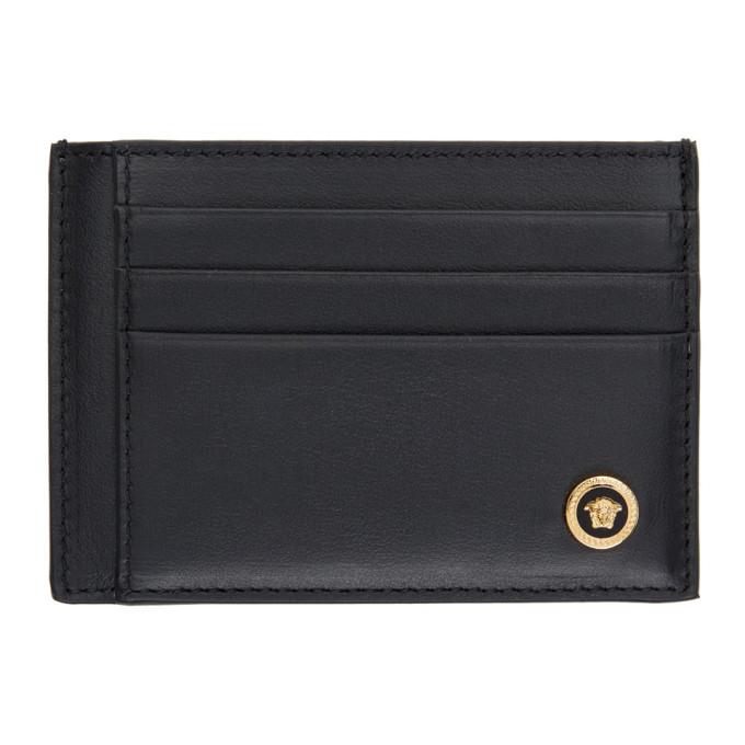 Versace Black Medusa Flap Card Holder