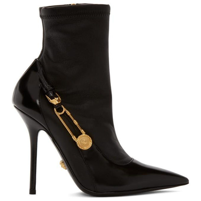 Versace Black Medusa Heeled Boots