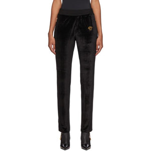 Versace Black Velour Medusa Sim-fit Lounge Pants