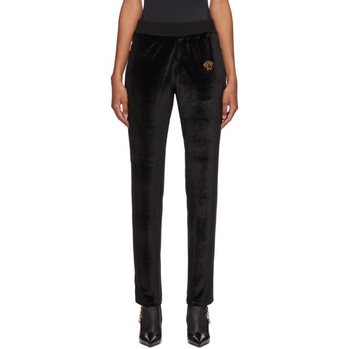 Versace Black Velour Medusa Sim-fit Lounge Pants