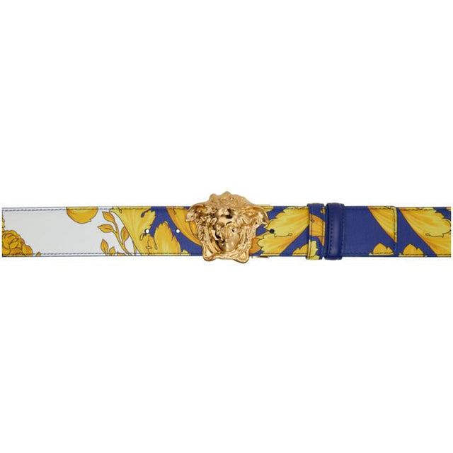 Versace Blue and Gold Barroco Belt