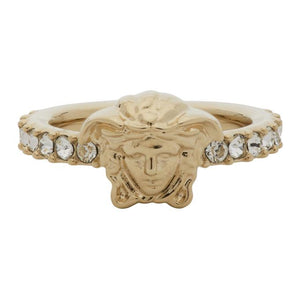 Versace Gold Medusa Head Crystal Ring