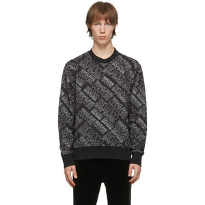 Versace Jeans Couture Black All Over Logo Sweatshirt