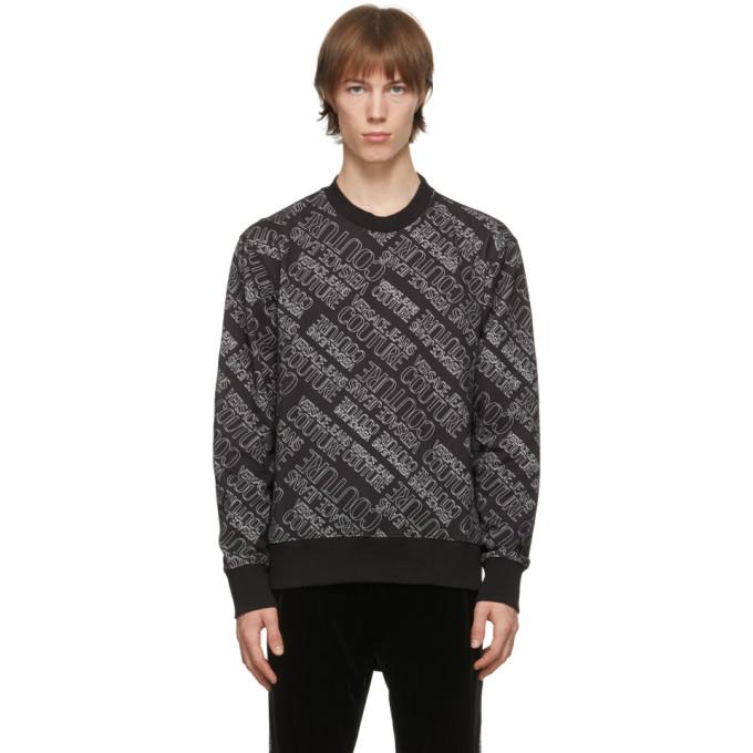 Versace Jeans Couture Black All Over Logo Sweatshirt