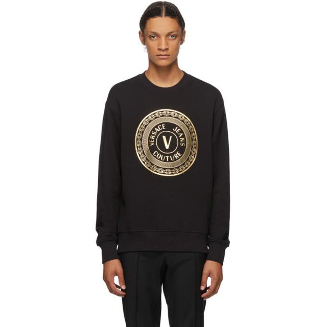 Versace Jeans Couture Black and Gold Logo Sweatshirt