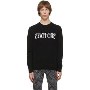Versace Jeans Couture Black Embroidered Logo Sweater