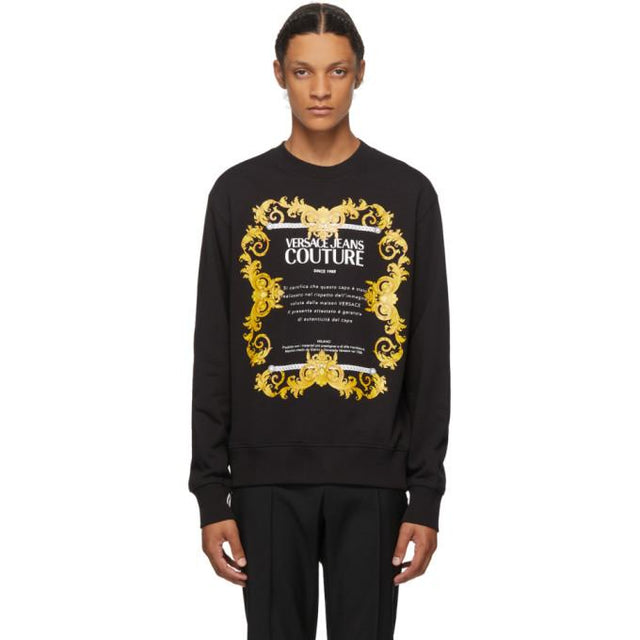 Versace Jeans Couture Black Etichetta Crewneck Sweatshirt