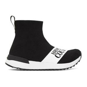 Versace Jeans Couture Black Institutional Logo Sock Sneakers