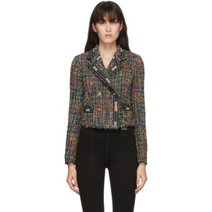 Versace Jeans Couture Black Tweed Cropped Jacket