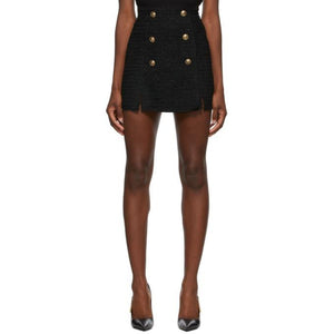 Versace Jeans Couture Black Tweed Miniskirt