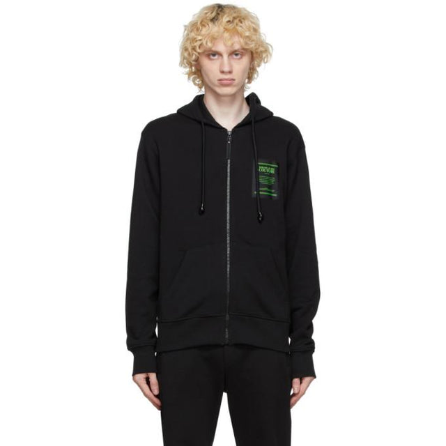 Versace Jeans Couture Black Warranty Label Zip-Up Hoodie