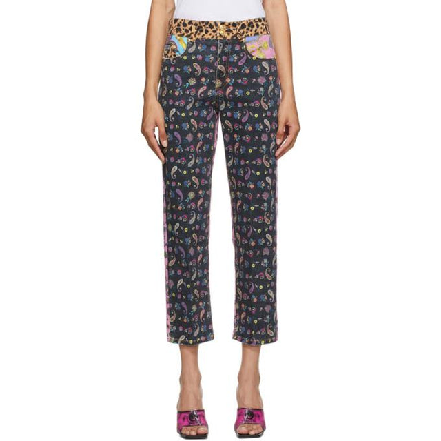 Versace Jeans Couture Multicolor Mixed Print Jeans