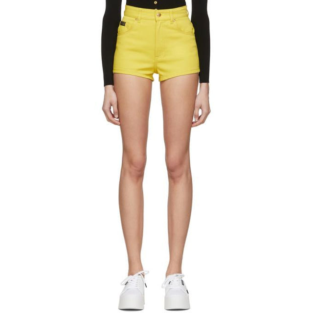 Versace Jeans Couture Yellow Denim Hot Shorts