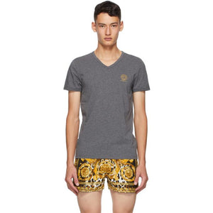 Versace Underwear Grey Medusa V-Neck T-Shirt