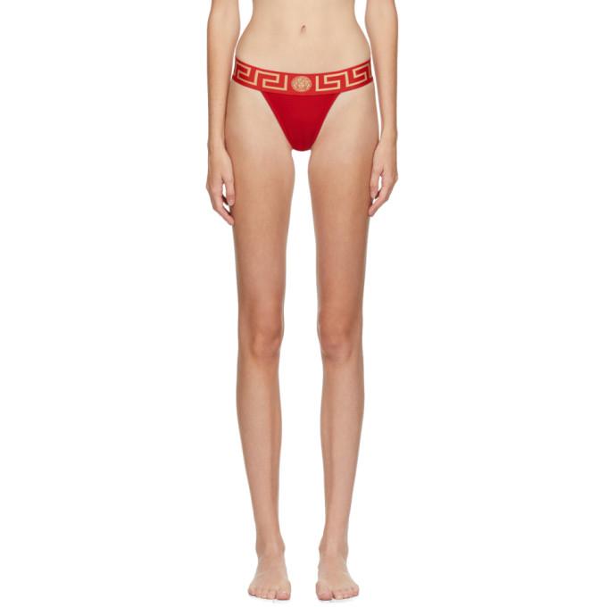 Versace Underwear Red Medusa Thong
